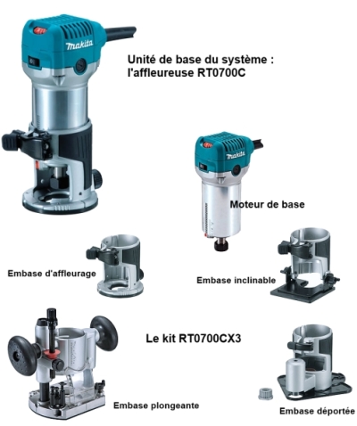 Défonceuse affleureuse Makita RT0700CX3 Défonceuse affleureuse Makita RT0700CX3