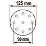 10 abrasifs Velcro D125 - 9 trous entre-axes 90 mm - Grain 180