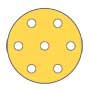 10 abrasifs Ø 90 mm Velcro - 7 trous - grain 80