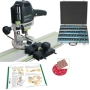 Défonceuse Festool OF1400EBQ+ coffret 66 fraises + rail 800 + poignée + tapis + pierre + serre-joints + guide HM Diffusion