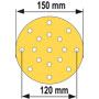 344073 10 abrasifs Velcro Ø 150 - 17 trous - Grain 36