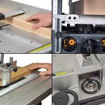 Mini combinée Scheppach Combi 6 + piétement + lame et fers de rechange + cof. 12 fraises + 3 mèches à mortaiser (= Kity K6-154)