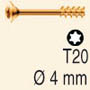 Vis acier bichromatés 4 - T20
